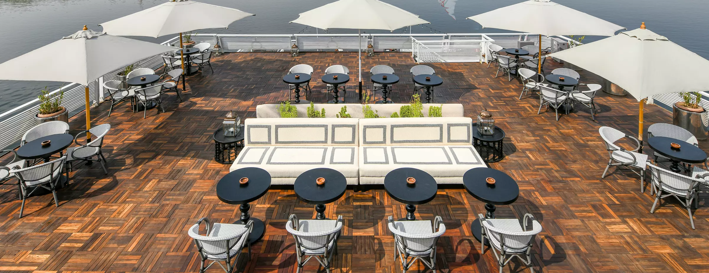 Sun deck of the MS Mövenpick Darakum Nile Cruise Nile cruise